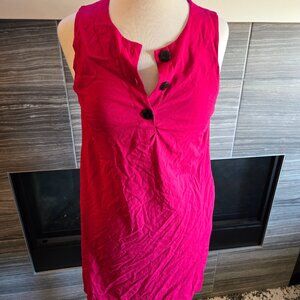 Reitmans Fuchsia Tunic Dress with Pockets | Pink Sleeveless Mini | Small EUC